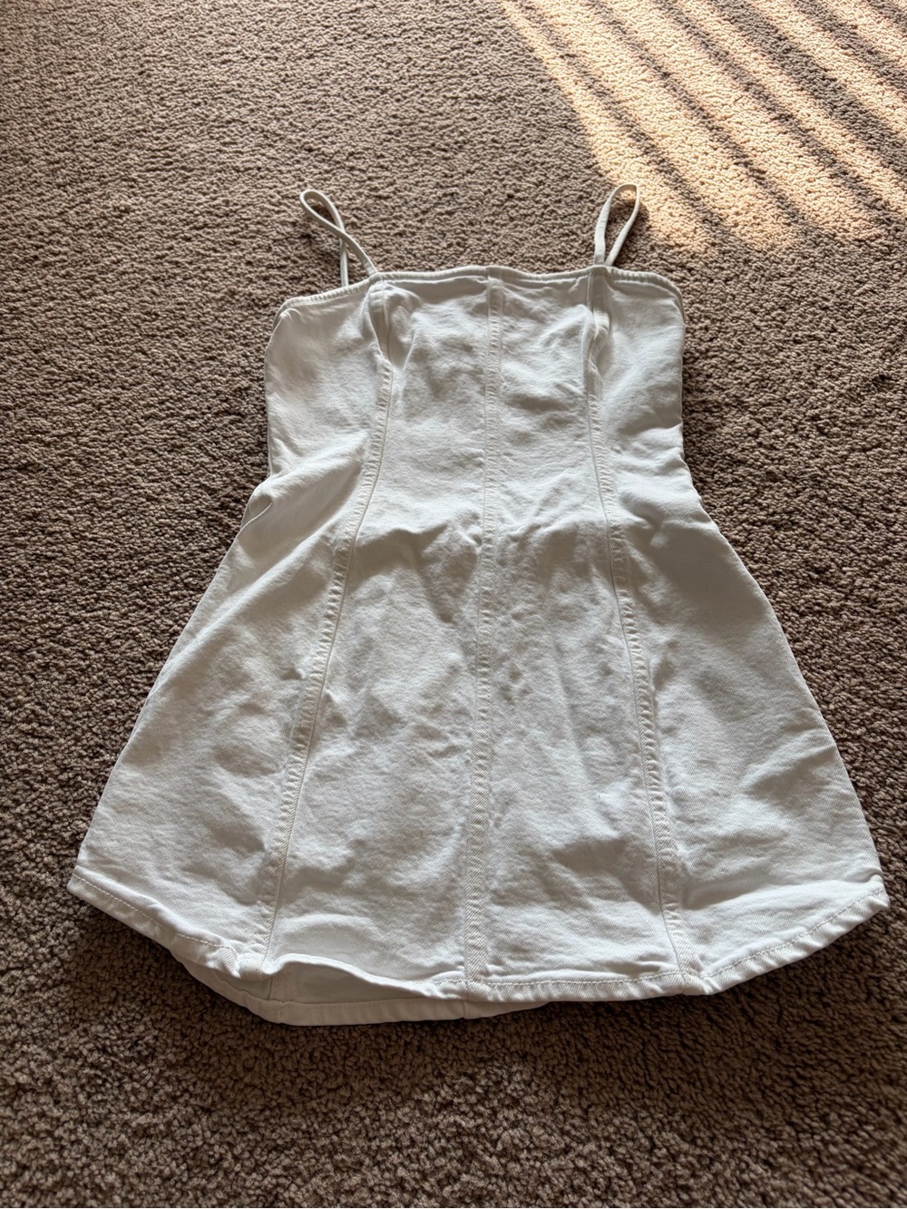 Zara White Denim Mini Dress